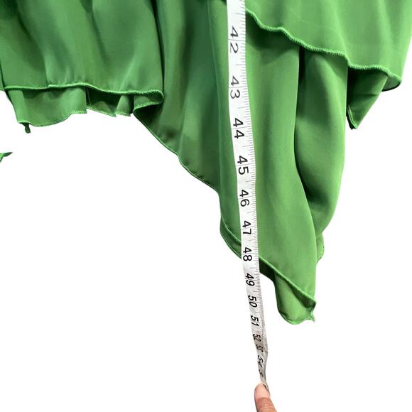 Trixxi Y2K Halter Dress Size XS Green Asymmetrical Hem Forest Fairy Whimsical - Picture 11 of 14